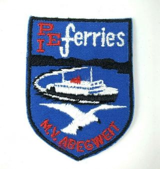Vintage Pei Ferrier Mv Abegweit Embroidered Patch Canada Seagull Icebreaking