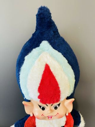 RARE Rushton Company Stuffed Animal Plush Elf Blue Pointed Head Belt 3