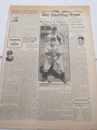 The Sporting News Newspaper Babe Ruth March 23,  1944 101014lm - E
