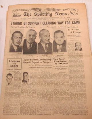 The Sporting News Newspaper Babe Ruth February 15,  1945 101014lm - E