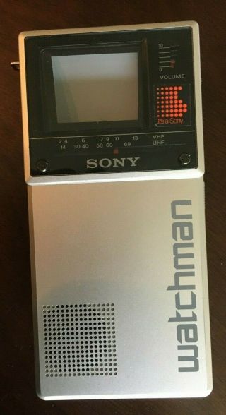Vintage Sony Watchman Portable Am Fm Stereo Receiver Mini Tv Model Fd - 30a & Case