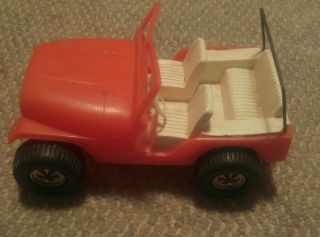 000 Vintage Gay Toys Inc Orange Plastic Jeep USA Made 3
