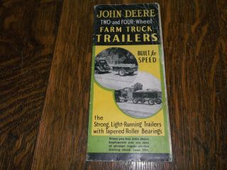 Vintage John Deere Two - And Four - Wheel Farm Truck Trailers Brochure,  1937