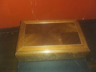 Art Deco Wooden Jewelry Box Vintage Vanity Box - Missing Mirror