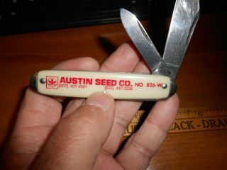 Vintage Austin Minnesota Seed Co.  Advertising Pocket Knife Usa Agriculture Fine