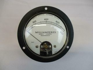 Vintage Marion Electrical Panel Meter Dc Milliamperes 0 - 800