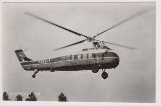 Vintage Rppc Sabena Belgium World Airlines Sikorsky S - 58 Helicopter