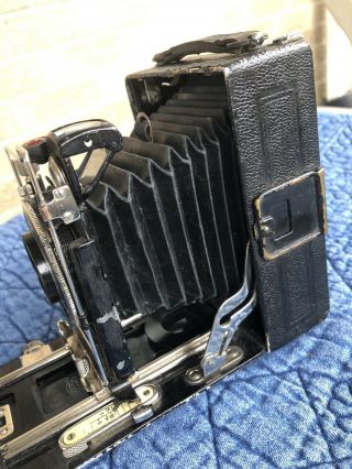 Antique Folding Camera F Deckel Compur German W/ Carl Zeiss Jena 1:4.  5 10.  5 Lens