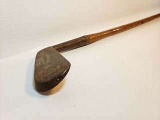Antique Spalding Gold Medal Rh 38 " Hickory Wood Shaft Club Mashie Hammer Brand