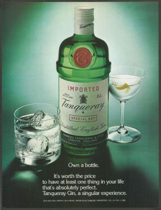 Tanqueray Distilled English Gin - 1983 Vintage Print Ad