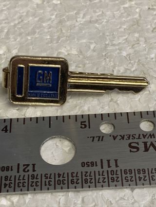Gm General Motors Mark Of Excellence Key Tie Bar Clasp Clip Gold Tone Balfour