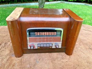 Antique Chrome Grill General Electric L - 660 Tube Radio Ge