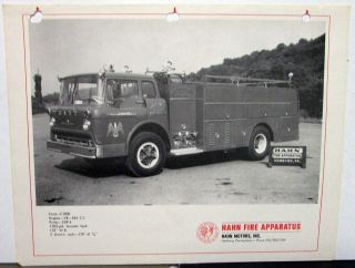 1960s Hahn Fire Trucks Sales Leaflets Sheets Ford C1000 C850 Pump Truck Set Of 3 2