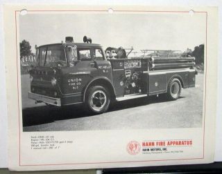 1960s Hahn Fire Trucks Sales Leaflets Sheets Ford C1000 C850 Pump Truck Set Of 3 3