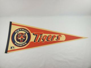 Vintage Detroit Tigers Mlb Baseball Felt Pennant 1980 