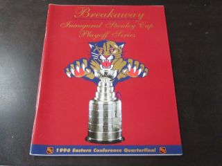 Florida Panthers Playoff Program 4/17/96 Vs Boston Bruins Game 1
