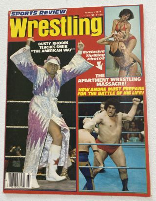 Sports Review Wrestling February 1978 Dusty Rhodes Peter Maivia Andre The Giant
