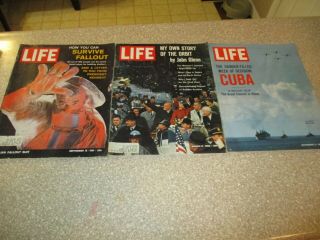 3 Vintage Life Magazines September 15 1961,  November 2 1962 & March 9 1962