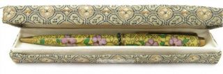 Vintage Gold - Tone Enamel Cloisonne Floral Ink Pen
