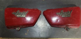 Vintage Yamaha Xs 650 Special Side Cover Panel With Emblem Left And Right
