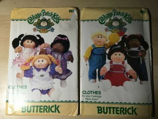 2 Vintage Cpk Cabbage Patch Kids Butterick Sewing Patterns 6934 405