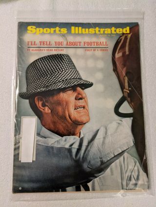 Sports Illustrated August 15,  1966 - - Bear Bryant Alabama Crimson Tide Coach - Good
