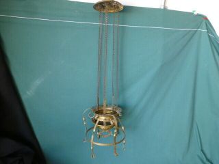 Antique Brass Hanging Lamp Frame With Chains