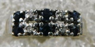 Designer 10k W Gold Sapphires Diamonds Vintage Ring Size 6.  3 Estate @ Market