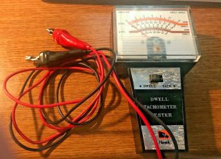 Vintage Hawk Dwell Tachometer Tester For 4,  6 & 8 Cylinder Auto Shop Tester