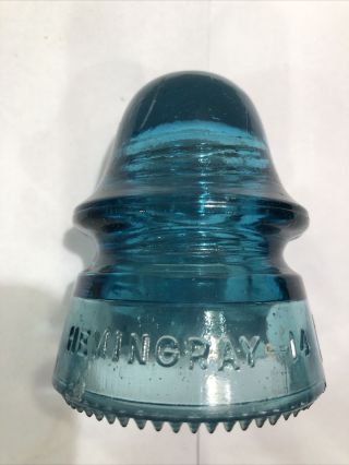 Vintage Blue Aqua Cd 160 Hemingray No 14 Baby Signal Glass Insulator (5)