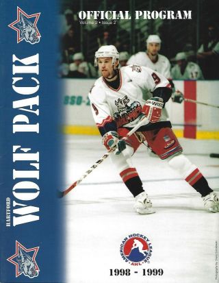 1999 Hartford Wolf Pack Vs Philadelphia Phantoms Ahl Minor League Hockey Program