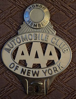 Vintage Automobile Club Of York License Plate Topper In Chrome And White