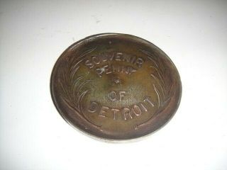 VINTAGE 1917 Large Lucky Penny Souvenir of Detroit Indian Head Medal Exonumia 2