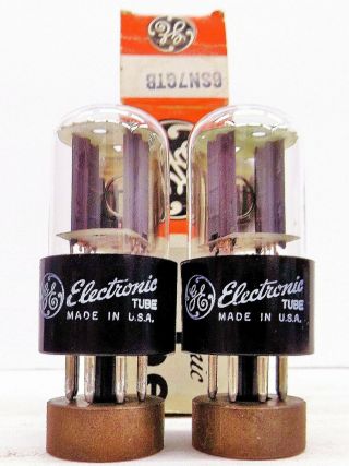 A Possibly N.  O.  S Vintage Ge 6sn7gtb Vacuum Tubes W/matching Codes