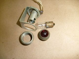 Vintage Heathkit 10 - 12 Oscilloscope - Dial Lamp Light Holder And Bulb Lamp Red