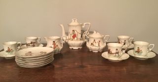 Vintage Antique Children Porcelain Fine China 21 Pc.  Tea Set Germany