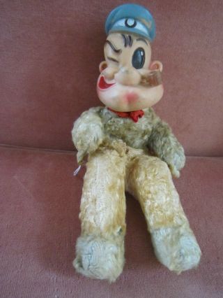 Vintage 1950s Gund Sani Foam Popeye Stuffed Doll / Complete W Tag /