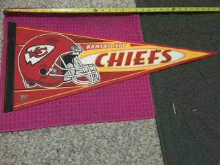 Vintage Kansas City Chiefs Pennant Flag Banner 30 Inches Wincraft - Fast Shipper