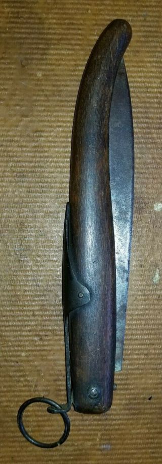 Big Antique Ww1 French Corsican Military Folding Ring Clasp Navaja Knife Knives