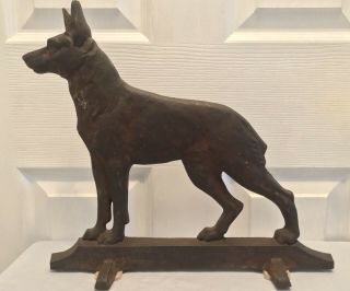 Antique Germany Cast Iron German Shepherd Dog Doorstop /read Description