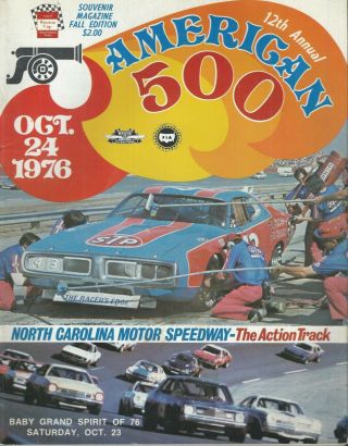 1976 American 500 N.  C.  Motor Speedway October 24,  1976 Nascar Program