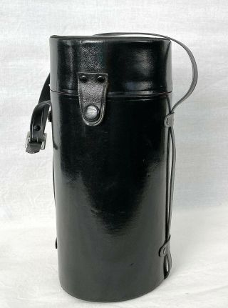 Vintage Hard Black Leather Black Case With Strap For Lens " Sun Lens "