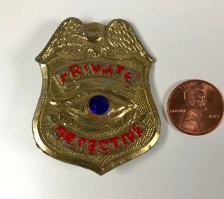 Vintage Private Eye Detective Die - Cast Metal Toy Fake Police Badge Pin Eagle