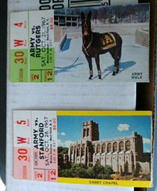 1967 Army Vs Stanford & Army Vs Navy Ticket Stubs Michie Stadium