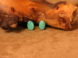 Vintage Southwest Sterling Silver And Turquoise Cuff Links