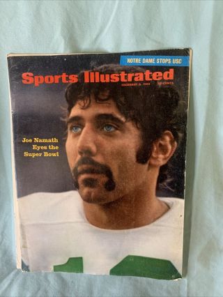Joe Namath York Jets 1968 Sports Illustrated 12/9/68 Cover Only