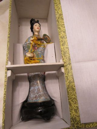 Vintage Antique Rare Cloisonne Japanese Geisha Kimono Figure Sculpture