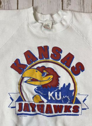 Kansas Jayhawks Vtg Crew Sweatshirt Adult Xl Made In Usa Fruit Of The Loom