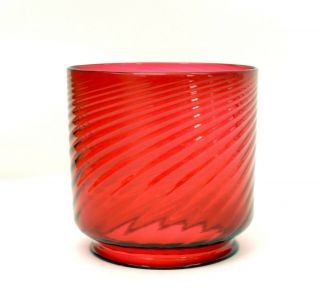 Victorian Antique Cranberry Swirl Glass Oil Gas Lamp Light Shade