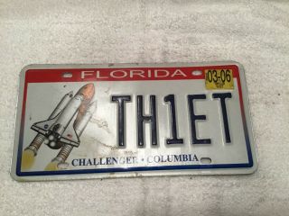 Florida Space Shuttle Tag License Plate Tag